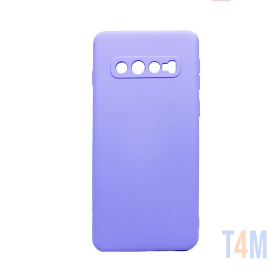 Funda de Silicona con Marco de cámara para Samsung Galaxy S10 Pùrpura